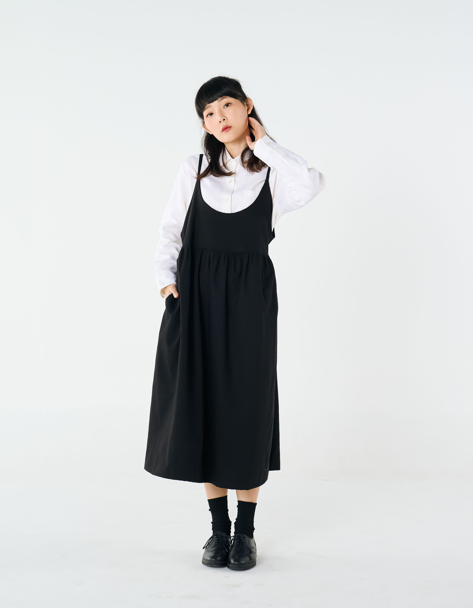 chinese dress ladies Summer Black Slimming Spaghetti Strap Maxi Dress Black / L